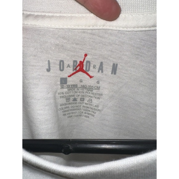 Jordan Big Girls Logo Read Boxy Short Sleeve Tee Sail Size Large - Picture 2 of 4